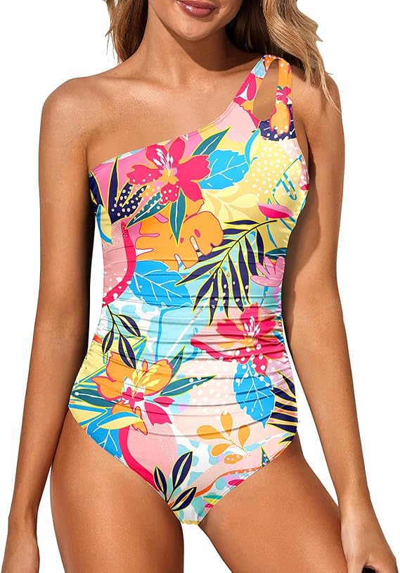 Bikini met one-shoulder design