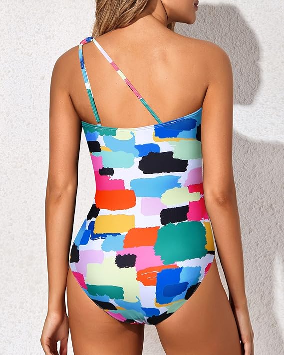 Bikini met one-shoulder design