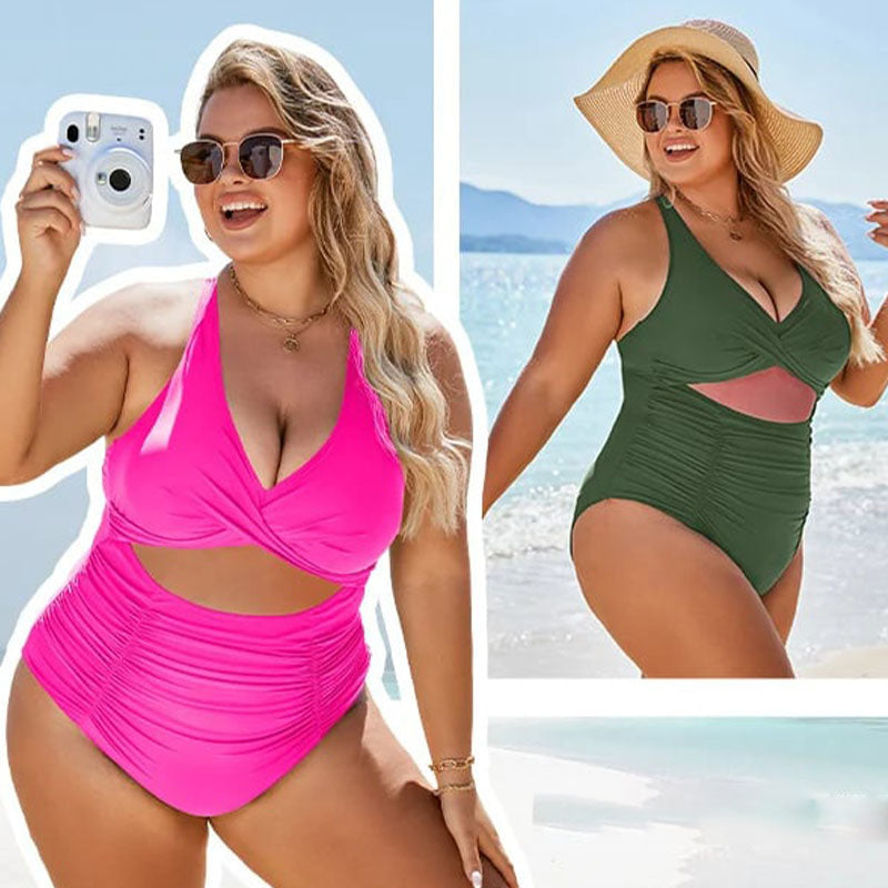 Push-up tummy control badpak met v-neck